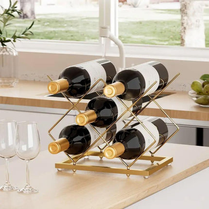Iron Gold Wine Rack Home Storage Red Wine Rack Organizer Modern Wine Display