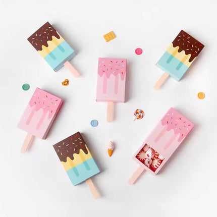 50PCS Creative Ice Cream Candy Gift Boxes Fruit Shaped Party Favor Packaging Box