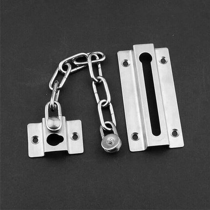Security Door Chain Home Office Lock Guard Latch Stainless Sliding Fastener - Aimall