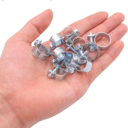 10pcs Galvanized Iron Fuel Hose Clamps For Automobile Air Pipe Secure Grip