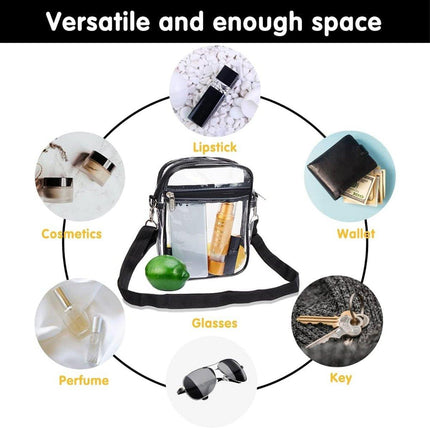 Transparent Crossbody Bag Clear Stylish Handbag for Men and Women Daily Use