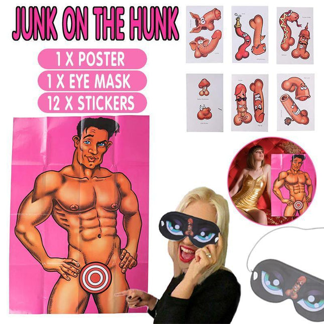 Pin Stick The Junk On The Hunk Adult Game Hens Night Party Dick Willy Bacheloret - Aimall