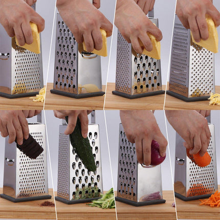 Stainless Steel 4 Sided Kitchen Shredder Multi Purpose Grater Peeler Tool