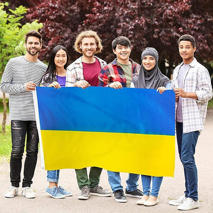 150x90cm Large Ukraine Flag 5*3FT Ukrainian National Outdoor Banner 2 Eyelets - Aimall