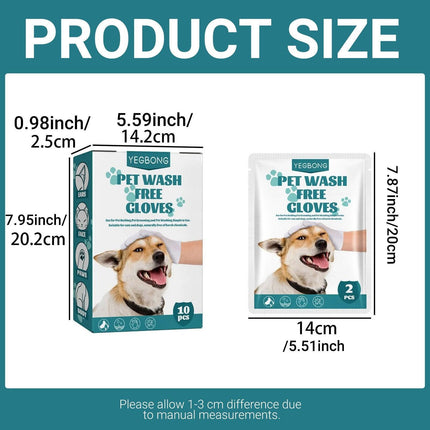 10XPet Cat Dog Dry Washing Gloves Bath Remove Odor Cleaning Decontamination Care - Aimall