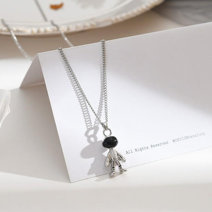 Hip Hop Titanium Steel Astronaut Pendant Necklace Men Women Child Gift - Aimall