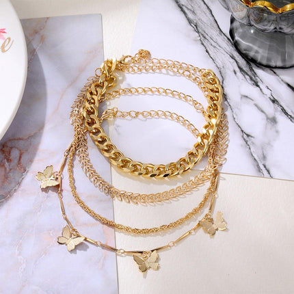 Fashion Multi Layer Tassel Bracelet Set Retro European American Style Jewelry