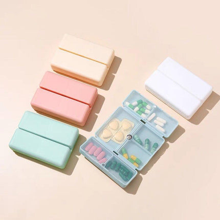 4PCS Weekly Pill Organizer Seven-Day Magnetic Folding Medicine Box Travel Case