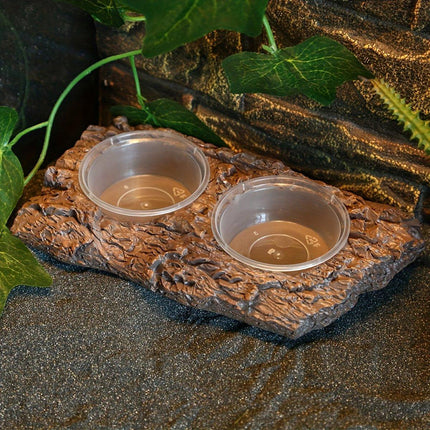 Resin Landscaping Reptiles Bowl Feeder Feeding Water Terrarium Bowls Geckos Dish