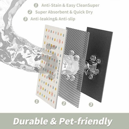 Pet Feeding Mat Dogs Cats Absorbent Non Slip Pet Placemat Waterproof Mat
