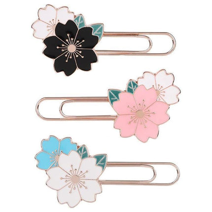 Bookmark Sakura Flowers Metal Bookmark Cherry Blossom Kids Paper Clip - Aimall
