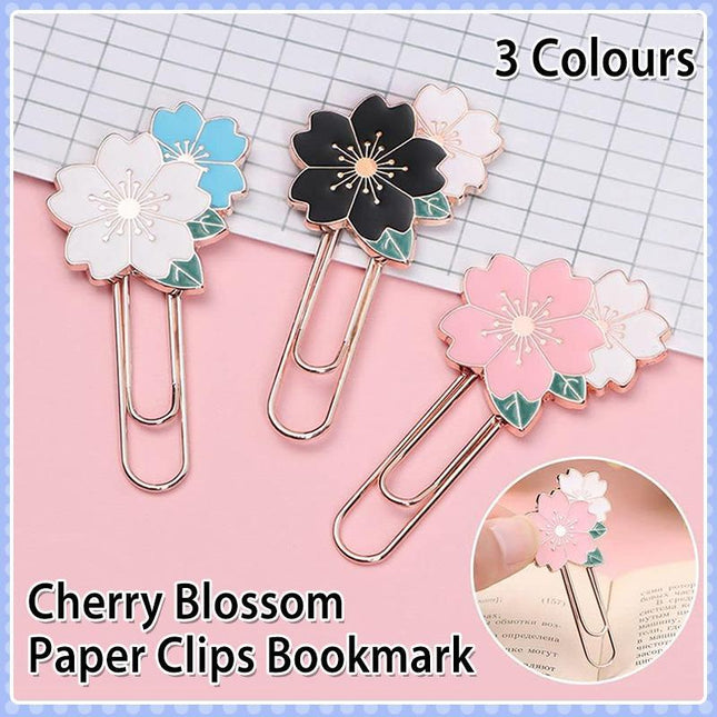 Bookmark Sakura Flowers Metal Bookmark Cherry Blossom Kids Paper Clip - Aimall