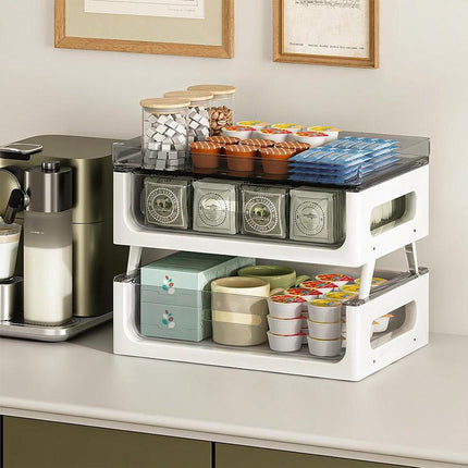 Drawer Desktop Storage Organizer Two Tier Shelf Home Office Desk Organizer Unit