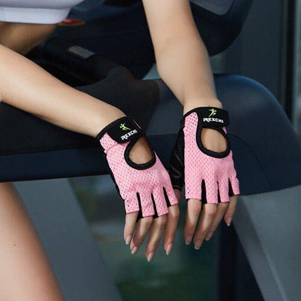 M Size Women Fitness Gym Training Gloves Half Finger Gel Weight Lifting Workout Gloves - Aimall