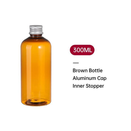 20pcs Brown Transparent Cosmetic Bottles with Aluminum Lids for Packaging