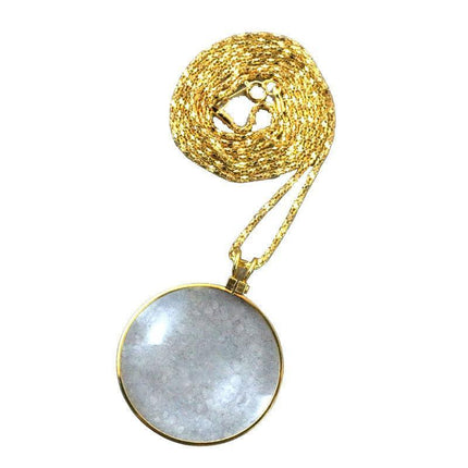 Monocle Lens Necklace 5x Magnifier Magnifying Glass Pendant Coin Gold Silver - Aimall