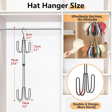 Multi-functional Hat Storage Rack Double Hanging Organizer for Hats Accessories