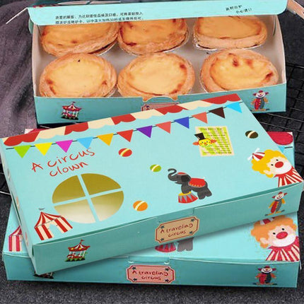 Portuguese Style Egg Tart Box 2 4 6 Grain Packing Carton Bakery Pastry Supplies
