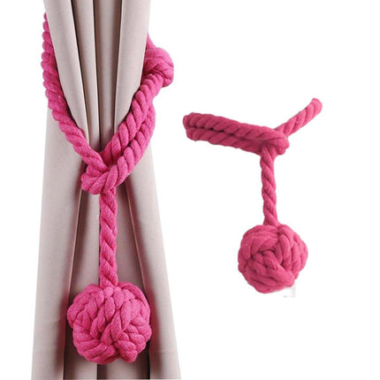 1pair Braided Cotton Curtain Tiebacks No Hole Curtain Holdbacks Hanging Balls