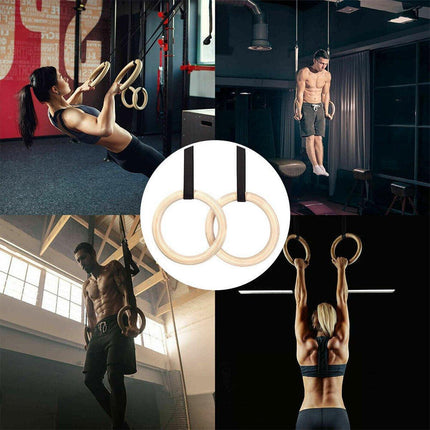 Adjustable Birch Gymnastics Rings for Home Fitness Exercise Equipment