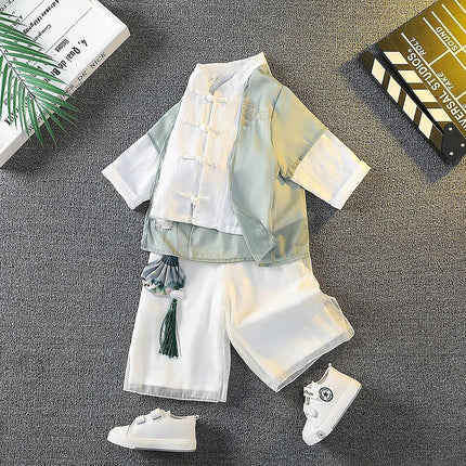 Chinese Traditional Hanfu Autumn Outfit for Boys Girls Festival Costume