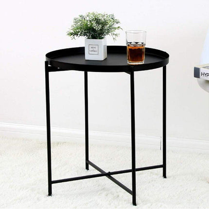 Small Coffee Table Simple Tray Mini Round Table Compact Side Table Living Room
