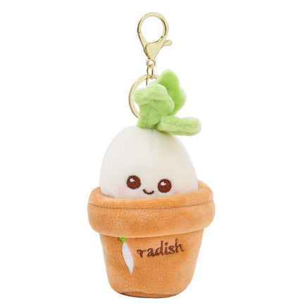 Lifelike Plants Potted Radish Stuffed Plush Toys Cartoon Plants kid keychain - Aimall