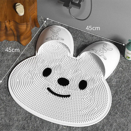 Silicone Foot Scrubber Rabbit Tub Mat Suction Cup Exfoliating Brush Cleaning Mat
