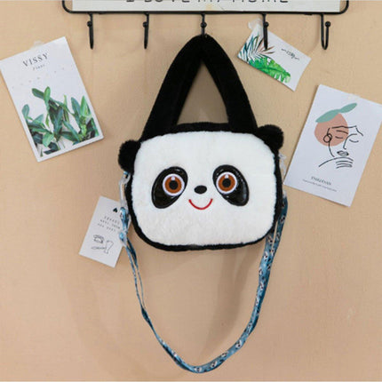 Kids Cartoon Panda Crossbody Bag Plush Ladies Shoulder Bag Cute Panda Design