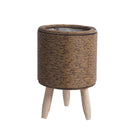 Indoor Rattan Trellis Planter Tabletop Plant Container Straw Planter for Home