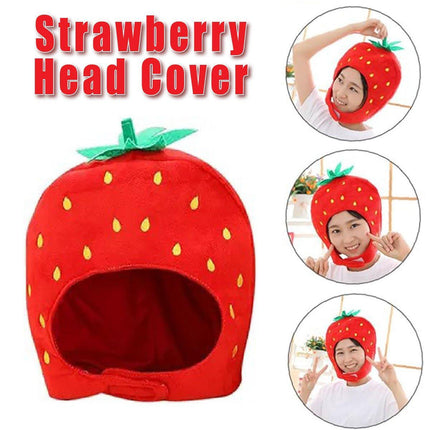 Adorable Plush Strawberry Hat Costume Headgear for Pets and Fun Photo Props
