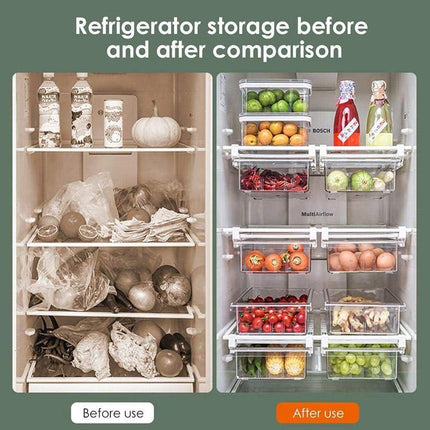 2 Pack Fridge Crisper Drawer Storage Boxes Food Organizer for Fresh Produce