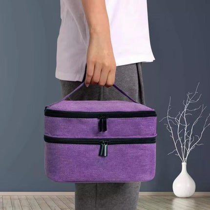 Portable Double Layer Nail Polish Essential Oil Storage Bag Travel Organizer
