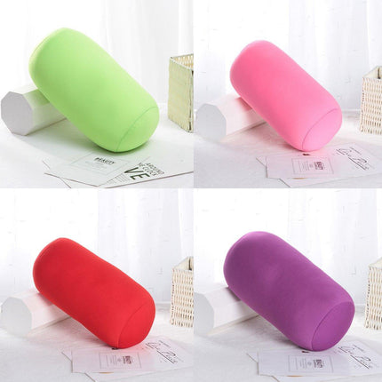 Solid Color Cylindrical Foam Particle Pillow Multi-Functional Neck Waist Support