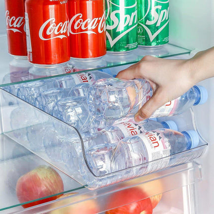 Clear Plastic Beverage Organizer Fridge Storage Shelf Holder for Kitchen Pantry