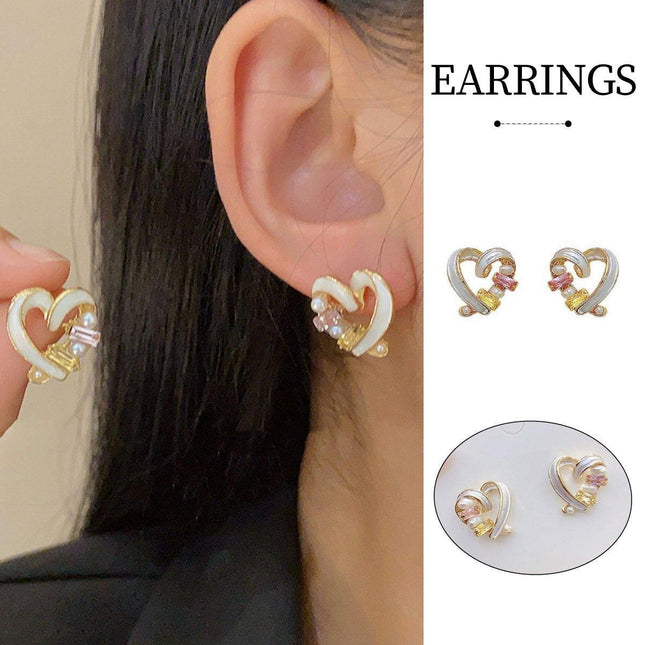 Elegant Niche Hollow Love Earrings Geometric Design Simple Personality Jewelry