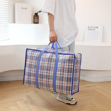 10PCS Large Waterproof Moving Packing Bags Woven Storage Luggage Quilt Bags