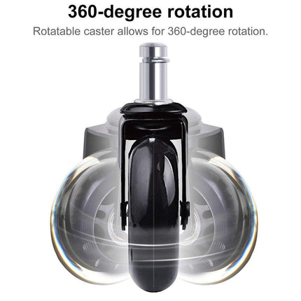 5pcs 3-Inch PU Transparent Caster Wheels Luggage Office Chair Mute Swivel Wheels