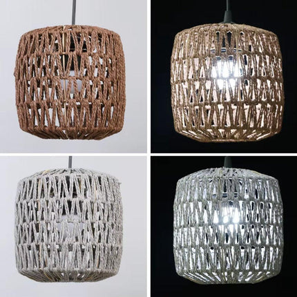 Style Faux Rattan Lampshade DIY Weaving Lamp Shade Home Decor