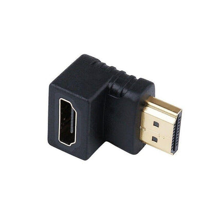 Utility HDMI Male to HDMI Female 90 Degree Right Angle Adapter Plated Converter - Aimall