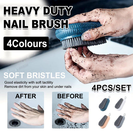 4PCS Heavy Duty Nail Brush Fingernail Scrub Brush Hand and Nail Cleaning Brush