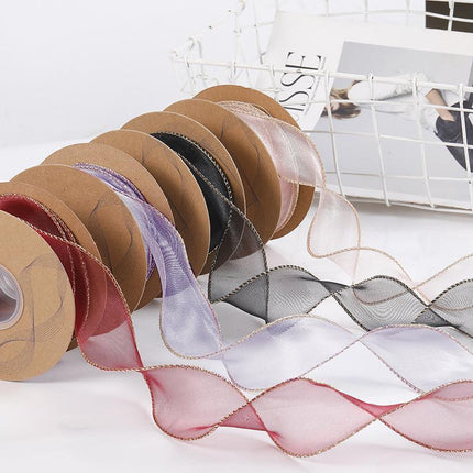 10PCS Organza Yarn Trim Ribbon Tulle Mesh Gift Cake Packaging Craft DIY Handmade Aimall