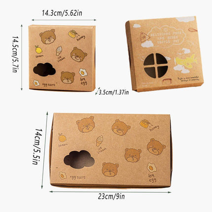40PCS Cute Egg Tart Paper Boxes for Bakery Packaging Desserts Pastry Cupcakes