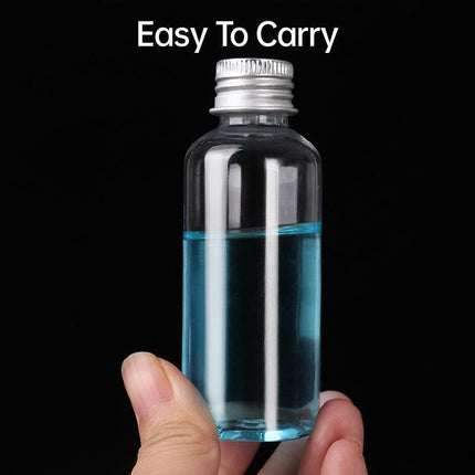 50/100pcs Clear Plastic Bottles with Aluminum Caps Liquid Dispenser Containers