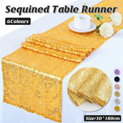 Sequin Table Runner Square Decorative Hotel Tablecloth for Wedding Party Decor