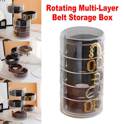 5 Layer Rotating Storage Box Transparent Jewelry Organizer for Home Display