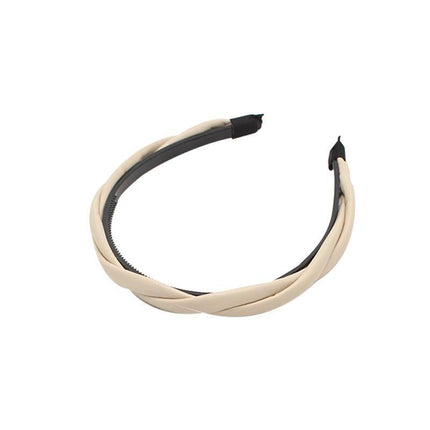 NEW Women Girls Boho Chic Braided Synthetic leather Hair Headband Head Band hoop - Aimall