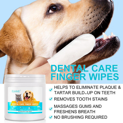 50pcs Pet Teeth Cleaning Finger Set Dog and Cat Oral Care Tool Teeth Cleaning