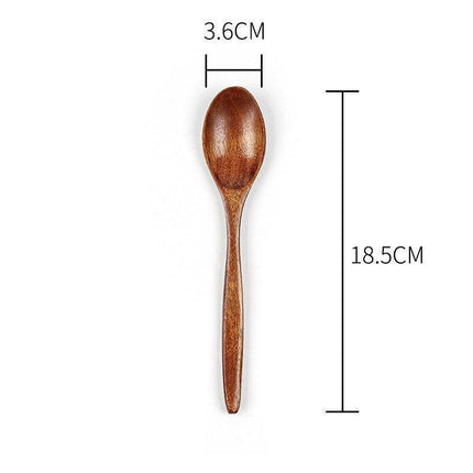 5PCS/lot Kitchen Wooden Spoon Bamboo Cooking Utensil Soup Teaspoon Tableware - Aimall