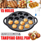 Octopus Croquette Pan 15 Holes Non-Coated Non-Stick Takoyaki Grill Cooking Plate